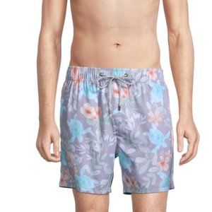 NWT Mens swimsuit grey with turtle vintage summer swimwear XL